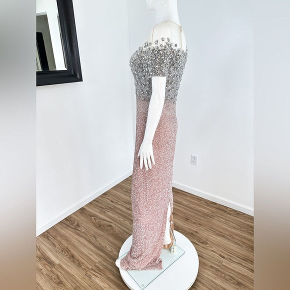 Pamella Roland Bead, Sequin, & Crystal-Embroidered Gown Size 12 - Picture 9 of 14